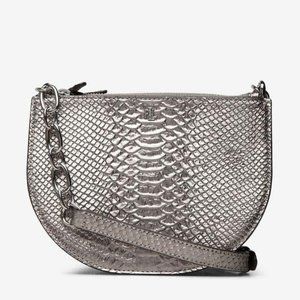 Ralph Lauren Silver Leather Sutton Crossbody Bag N